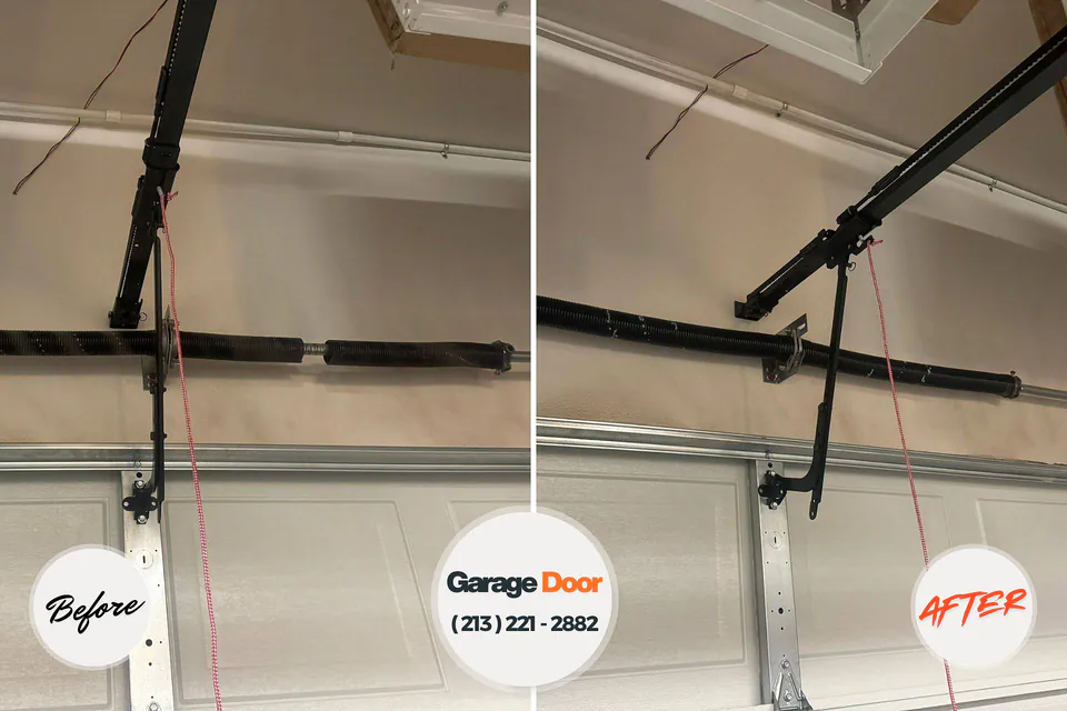 Before and after: garage door repair Angustura, NM